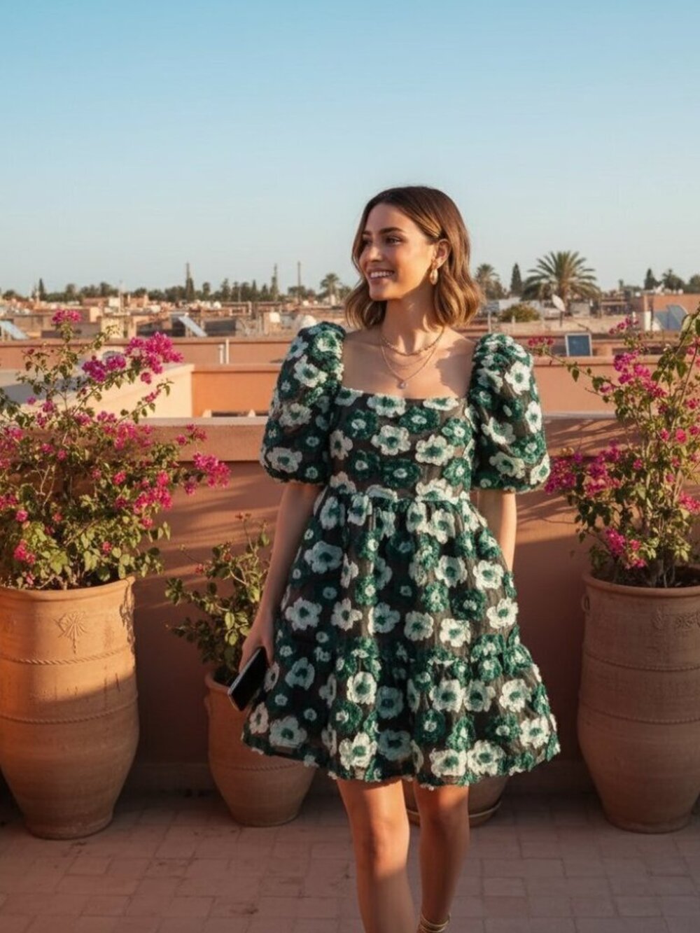 Elliatt Helene Textured Floral Minidress